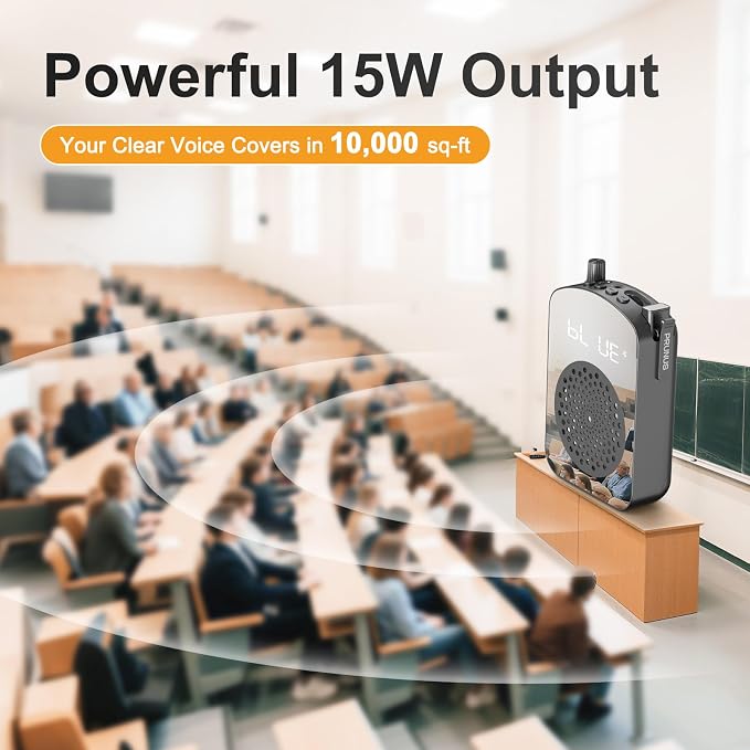 PRUNUS A10 Voice Amplifier Wireless with Lavalier Microphone | Charging &Storage,Portable Voice Amplifier with Laple Mic Speaker,Mini Voice Amplifier for Classroom,Speech,Training Outdoor - Image 6