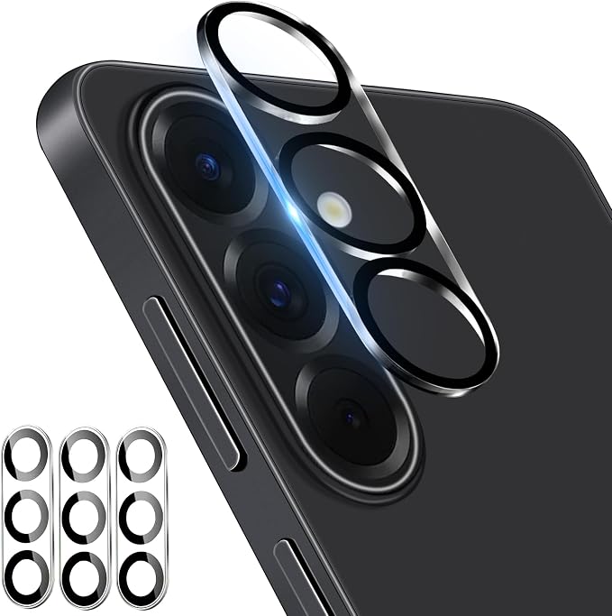 Dengduoduo 3 Pack Camera Lens Protector for Samsung Galaxy A17, Tempered Glass Camera Protector Back Lens Cover, Ultra HD, 9H Hardness, Anti-Scratch, Case Friendly[No Affect on Night Shots] by Dengduoduo