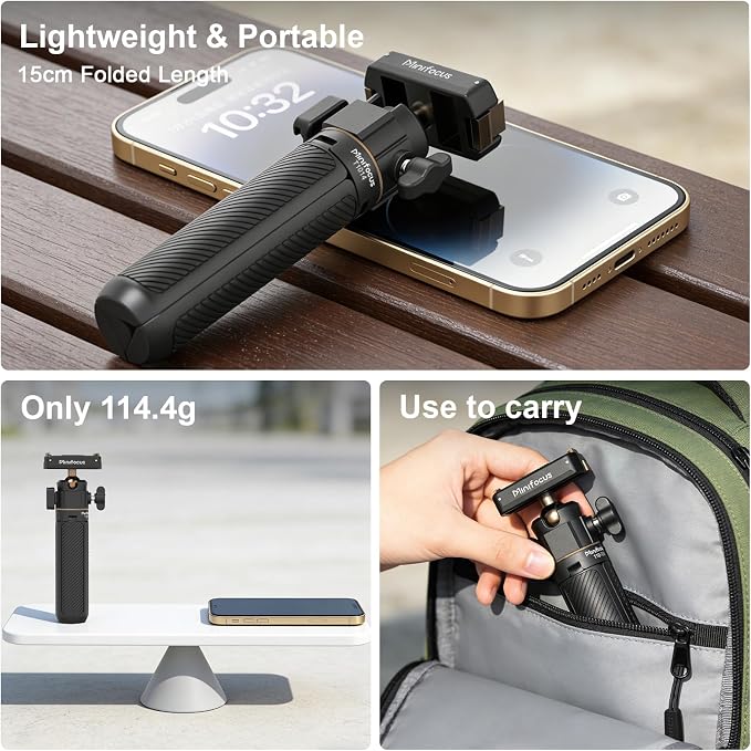 Mini Extension Tripod with Magnetic Quick Release Compatible with Osmo Action 5 Pro/4/3, Osmo 360, 2-in-1 Extendable Selfie Stick Tripod 360° Ball Head & Cold Shoe Mount Handle Grip/Extendable Rod | Travel Handle Grip for Action 5PRO/4/3|Cold Shoe Moun... - Image 7
