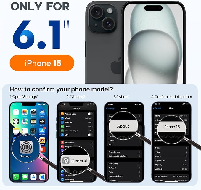 Miracase Silicone & Magnetic for iPhone 15 Case, Dark Blue | Compatible with MagSafe, Soft Microfiber Lining, Premium Silicone Cover Shockproof Drop Protection Phone Case for 15 - Image 8