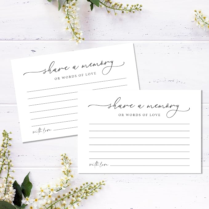 Share A Memory Cards for Celebration Of Life - Set of 50 Memorial Cards for Weddings, Anniversaries, Memorials, Funerals, Birthdays, Graduation, Retirement, Going Away -A08 - Image 5