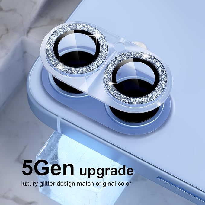 Choiche for iPhone 17 Camera Lens Protector, Light-Mist Blue | Bling Metal Camera Cover with 9H Tempered Glass Lens Screen Protector Accessories, Strong Adsorption, Case-Friendly - Image 7