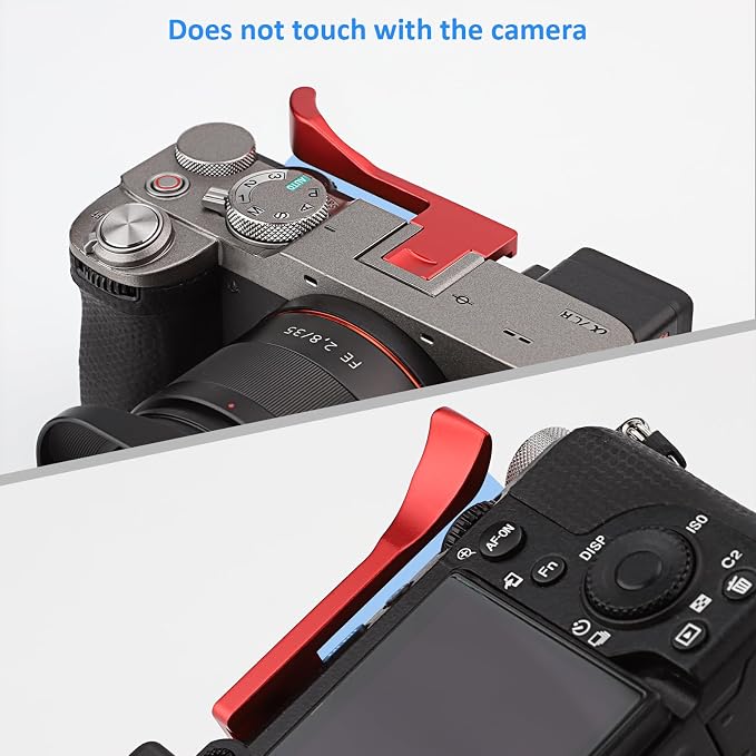 Haoge Metal Thumb Up for Sony α7CR,A7CII Alpha 7CII,ILCE-7CII,Camera Accessories Red THB-A7CII-R Hot Shoe Rest Hand Grip - Image 5