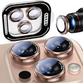 Uyiton for iPhone 17/16/15/14 (Pro Max & Pro) Camera Lens Protector | Unique Lines Text Design, Case-Friendly, Military-Grade Sapphire Glass Metal Camera Cover, Easy to Install, Gearwheel Gold by Uyiton