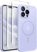 CAPRARO for iPhone 13 Pro Max Case, Compatible with MagSafe Lilac | Upgraded [Full Camera Protection] Shockproof Protective Slim Translucent Matte Magnetic Phone Case 6.7'', Lilac by CAPRARO