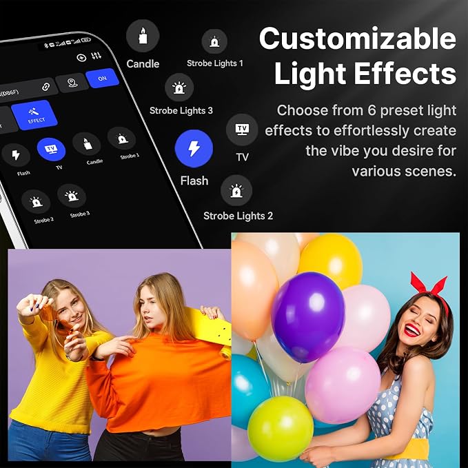 ULANZI 120W Bi-Color LED Video Light, 2700K-6500K 20700 lux/m COB Bowens Mount Photography Studio Light Continuous Output Lighting with APP Control, Adapter and V-Mount for Battery Powered, 6 Effects - Image 5