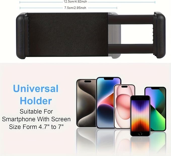 Phone Holder for Microphone Stand, Adjustable Mic Music Stand Phone Holder for Mobile Phones, Rotatabe Phone Mic Stand Mount Compatible with for All iPhone, Android Cell Phone - Image 4