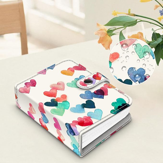 Fintie Mini Photos Album Book for 2x3 Inch Films - 52 Pockets Small Albums | For Fujifilm Instax Mini, Polaroid Hi-Print Pictures, Portable Kpop Photocard Holder, Travel Memory Book, Raining Hearts - Image 7