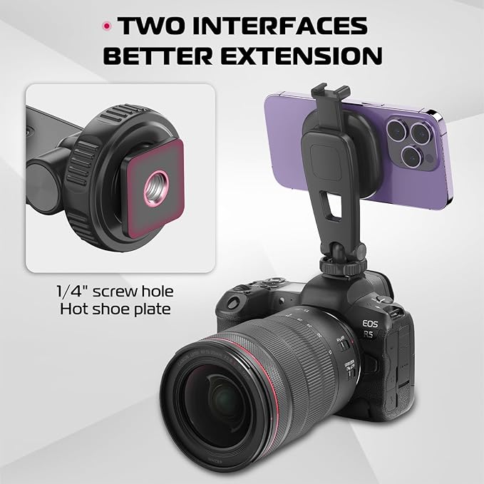 ULANZI Magnetic iPhone Tripod Mount MA23, Magnet Phone Holder Adapter Tripod Attachment Compatible with MagSafe Only for iPhone 12 13 14 15 16 Plus Pro Max All Series | Cold Shoe Mount for Tripod Attachment, Magnet Phone Holder w 360° Rotation 1/4'' Sc... - Image 6