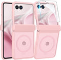 FNTCASE for Motorola Razr 2026/2025 Case, Fit for Magsafe, Hinge Protection | Screen Protector, Translucent Matte Magnetic Back, 18FT Military Grade Drop Proof, Protective Phone Cover, Light Pink by FNTCASE