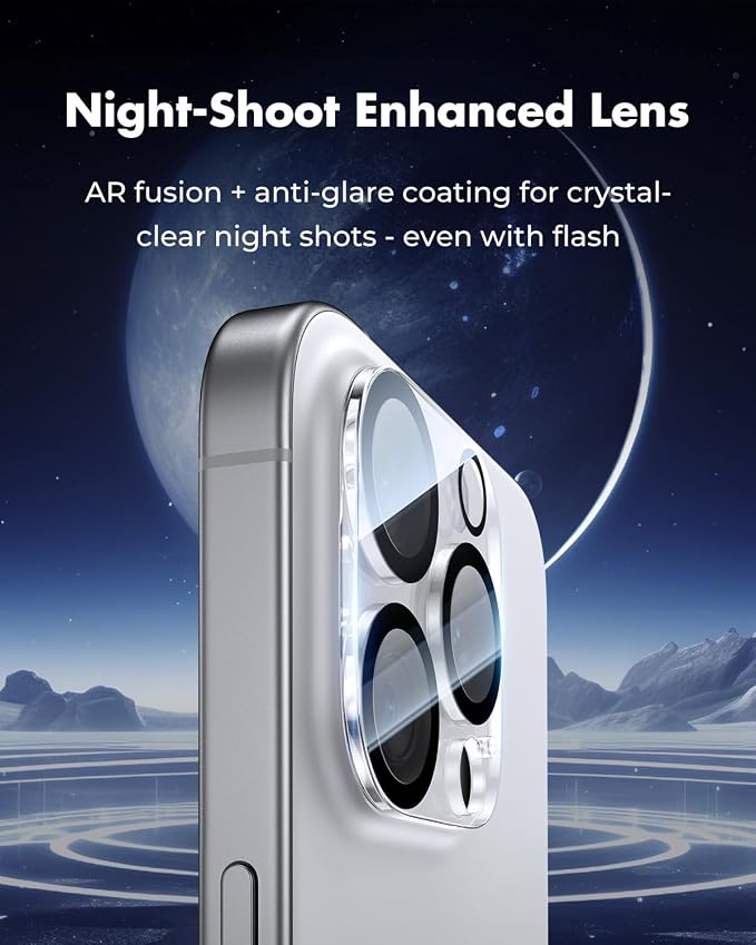 UNBREAKcable iPhone 15 Pro Max Screen Protector & Camera Lens Protector | Upgraded Dual-Tempered Glass with Military-Grade 9H Hardness, 3-Pack,HD Clarity, Anti-Fingerprint, Case Friendly, Fits 6.7'' - Image 7