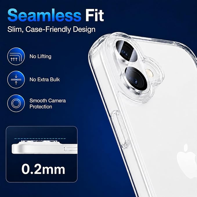 Camera Lens Protector for iPhone 17-3 Pack | 9H Tempered Glass, HD Clear, Scratch Resistant, Camera Cover Accessories, Case Friendly, Not Affect Night Shots - Image 5