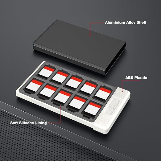 HEIYING Switch Game Case with 40 Precise Slots for Switch 2 / Micro SD Card | Portable Game Card Case, Metal Shell with Soft Silicone Lining, Precise Slots, Magnetic Closure for Easy Storage & Access - Image 4