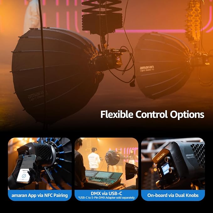 amaran Halo 600x LED Studio Light, 610W Bi-Color COB Compact Video Light | All-in-one Design APP Control,2,700K - 6,500K,32,500 lux @ 1m Bowens Mount Lighting for Home Studios,Livestream - Image 5