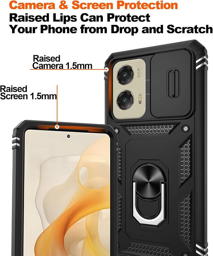 Gritup for Motorola Moto G Stylus 5G 2024 Case: G Stylus 2024 Case with Screen Protector*2 [Magnetic Stand] [Slide Camera Cover] Shock Proof Military-Grade para G Stylus-5G-2024 Black - Image 4