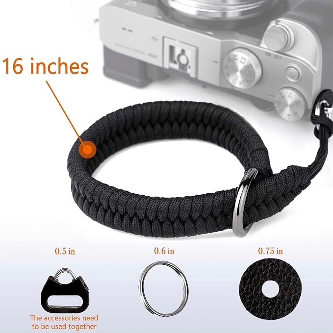Camera Wrist Strap - DSLR Mirrorless Camera Quick Release Camera Hand Strap | with Safer Connector（Black） - Image 5