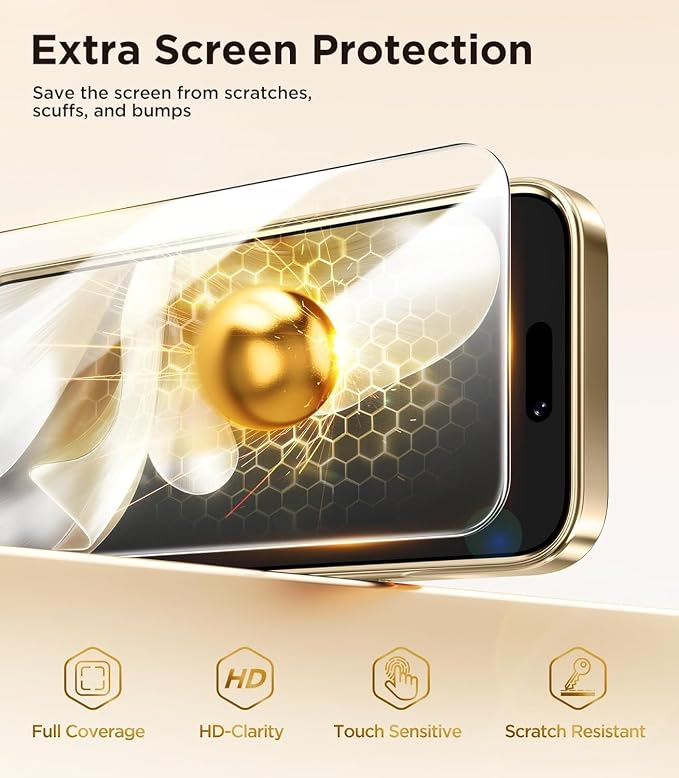 Magnetic Glossy Case for iPhone 17 Pro,iPhone 17Pro Phone Case Slim Clear Luxury with Screen Protector & Camera Protector [Compatible with MagSafe], Shockproof Cover for iPhone Pro 17-Blue - Image 5