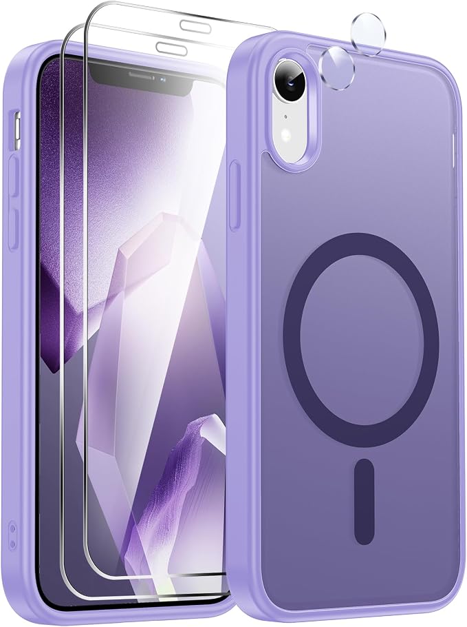 LeYi for iPhone-XR Phone Case Purple with Screen Protector X2 + Camera Cover X2:[ MagSafe Compatible] Magnetic Cases for i Phone 10 iphoneXR Military Grade Protective Funda para 10XR, Lavender Purple - Image 7