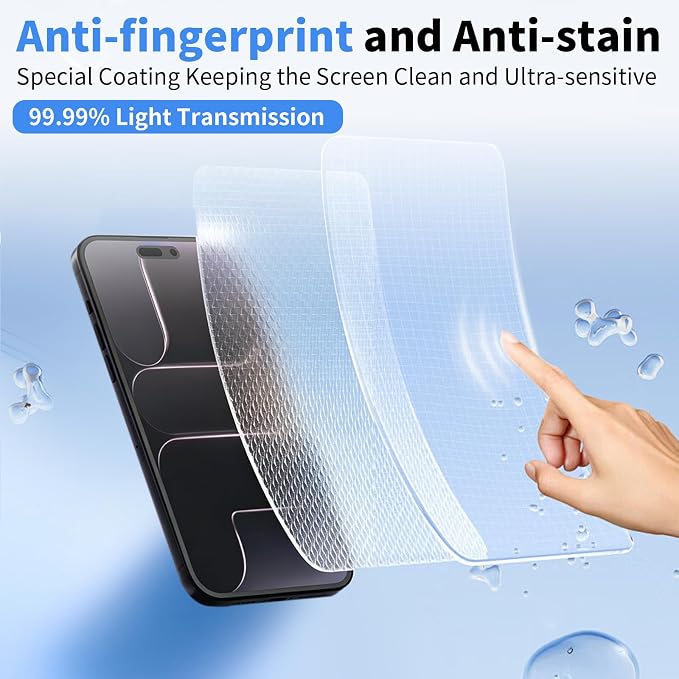 Front Screen and Back Protector for iPhone 17 Air + Camera Lens Protector | (2+2+2+1) 9H Hardness, Easy to Install with Alignment Tool, Anti-Fingerprint - Image 5
