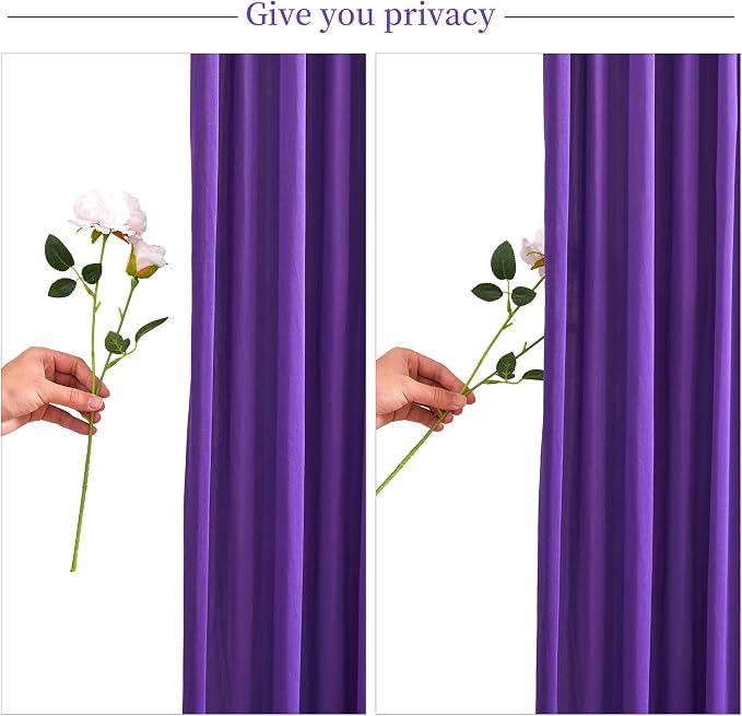 Purple Backdrop Curtain for Parties Wedding Wrinkle Free Purple Photo Curtains Backdrop Drapes Fabric Decoration for Birthday Party Photography 5ft x 8ft,2 Panels - Image 7