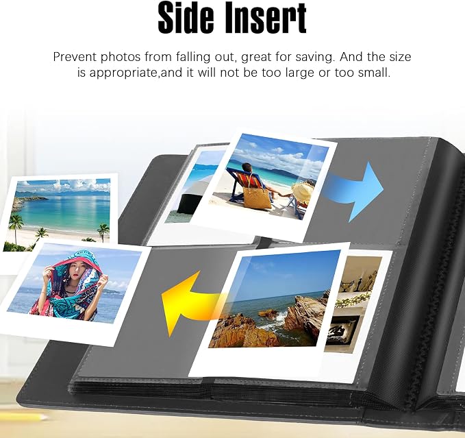 256 Pockets Photo Album for Instax Wide & Polaroid 600/i-Type Photos, Brown | Fits 3.5 x 4.25 inch Photos & Fujifilm Instax Wide & SX-70, Acid-Free Pages, PU Leather Cover, Front Window, Side-Loading - Image 6