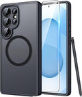 FNTCASE for Samsung Galaxy S25 Ultra Case, Compatible with Magsafe Black | Screen Protector, Full Camera Protection, Translucent Matte, 14FT Military Grade Drop Proof, Protective Phone Cover by FNTCASE