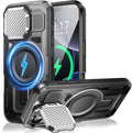 Camera Stand Case for iPhone 16 Pro Max, [Compatible with MagSafe] [Lens Cover] 2024 Version Military Grade Protective Soft Case for iPhone 16 Pro Max 6.9 inch Men Women, Black by WASTROYAL