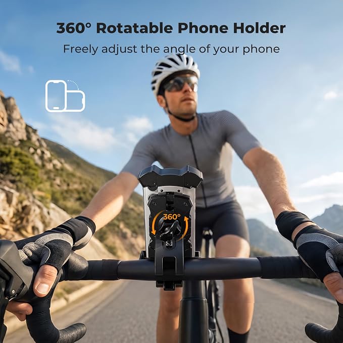 K&F CONCEPT Motorcycle Phone Mount, Bike Holder for 4.7" to 6.9" Phones | 360° Adjustable Quick Install Handlebar Clamp, MS51 - Image 3