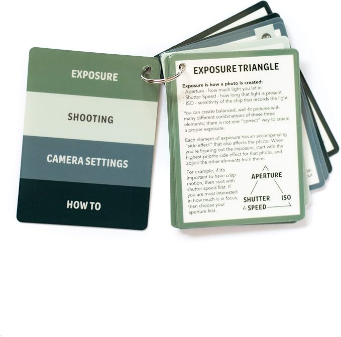 DSLR Cheat Sheet Cards for Canon, Nikon and Sony Cameras - Plastic Quick Reference Photography Cards | Camera Settings, Exposure & Manual Mode (Classic) - Image 5