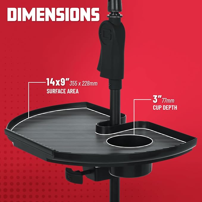 Gator Frameworks Essentials Line Mic Stand 14x9" XL Accessory Tray | Holds Picks, Accessories, and a Drink Clamps Securely to Mic Stands (GFW-MICACCTRAYXL) - Image 5