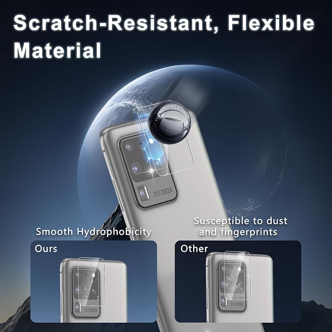 2+2 Pack for Samsung Galaxy S20 Ultra Screen Protector | Camera Lens Protector, Fingerprint Unclock, 9H Hardness Tempered Glass, Anti-Scratch, HD Clear, Case Friendly, Bubble-Free - Image 5