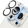 Camera Lens Protector for iPhone 13 Pro/iPhone 13 Pro Max Metal Camera Cover Film, 9H Tempered Glass, Anti-Scratch, Case Friendly - Silver by Hsefo