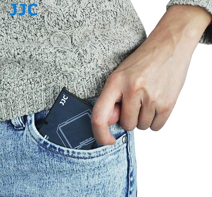JJC MCH-SD4GR Small Memory Card Case, Wallet SD Card Case, SD Card Holder Case fits 4 SD Cards, Slim, Light Weight, Credit Card Size - Image 6