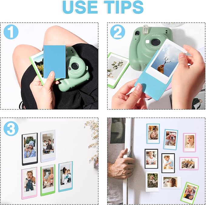 Mini Magnetic Picture Frame for Fujifilm Instax Mini Instant Camera | Fits Mini 13/12/11/41/SE/EVO Camera 2.15"x3.4" Films, Mini Magnet Picture Frames for Fridge, Home, School, Colorful, 20 Pack - Image 5