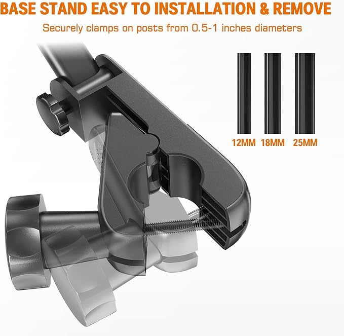 Tablet Holder for Microphone Stand, iPad Mount for Sheet Music Stand | 360° Swivel Tablet Phone Stand for Mic Stand/ Mic Tripod, for Musicians, Stage Use, Clip-on Mount Fits 4.7-12.9" Devices - Image 5