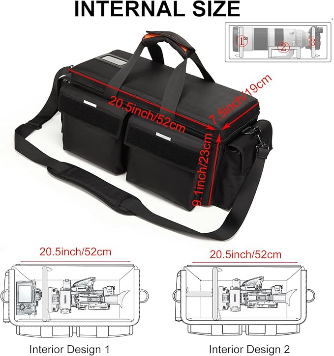 Professional Camera single-Shoulder Bag, Pressure proof &Waterproof DSLR SLR Mirrorless Gadget Case, Cine Cube Bag for Camera Gear, Photographer, Videographer Videomakersfor Z280 FX6 (L) - Image 3