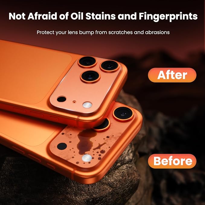 YWXTW 10 Pack Camera Lens Sticker for iPhone 17 Pro Max, [1:1 [Anti Fingerprint] Matte Camera Protective Film, Camera Skin Plateau Protector, Case Friendly - Image 3