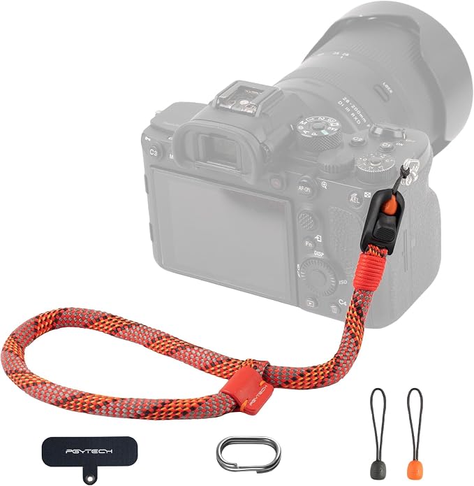 PGYTECH Rope Camera Wrist Strap Slim Outdoor Style, Quick Release | Adjustable Camera Hand Strap for Sony/Nikon/Canon Compact Cameras/Mirrorless/Phone, Holds 55.1lb, Anti-Drop, Blaze Red by PGYTECH-US