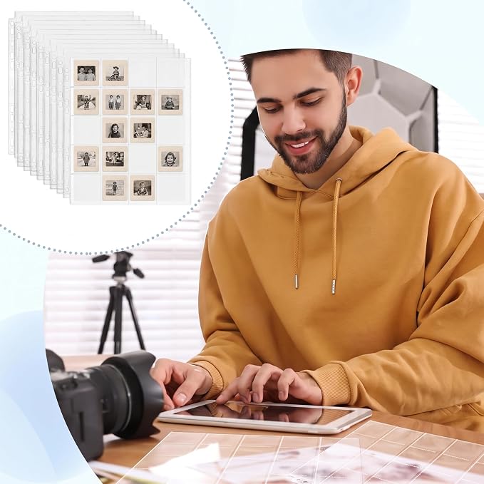 Fuyoooo 100 Pack Protective Photo Slide Pages Holds 20 35mm Slides | Top Loading Photo Page Sleeves for 3 Ring Binder Holds 2000 2 x 2 Inch Photos Archival Slide Storage Album Refill Preservers - Image 7