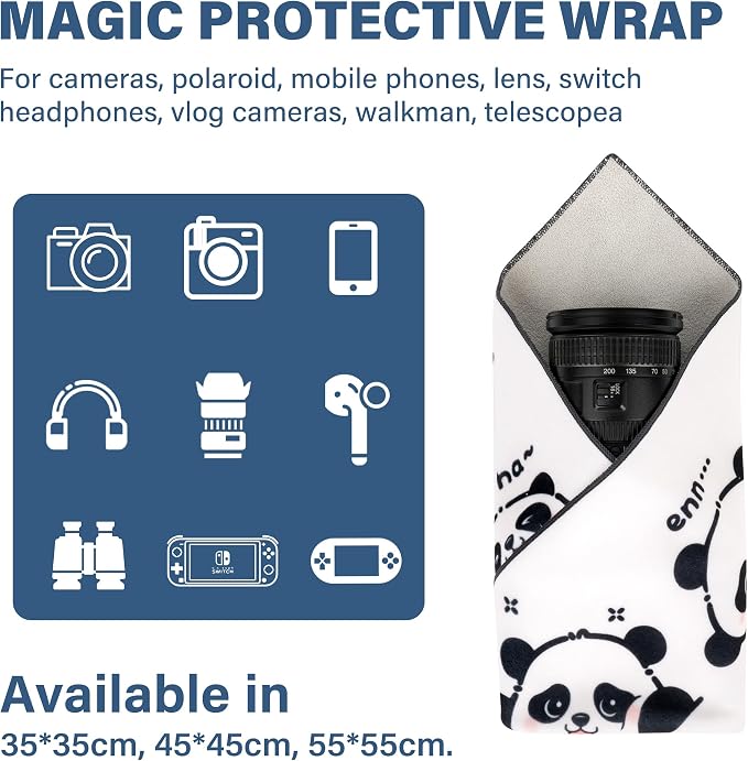 Walking Way Protective Wrap, Self-Adhesive Magic Cloth Camera Wrap, Storage Cloth, Anti-Scratch, Dustproof, Washable Lens Pouch for DSLR, Smartphones, Laptops, Cosmetic - Image 2