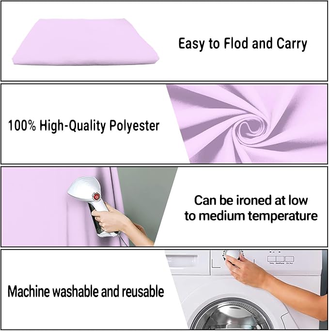 Light Purple Photography Backdrop for Photoshoot, Fabric 5x7ft | Polyester Studio Photo Backgrounds, Non Reflective, Easy to Hang, for Portrait Shoot, Product, Party Decor, Video Creation - Image 7