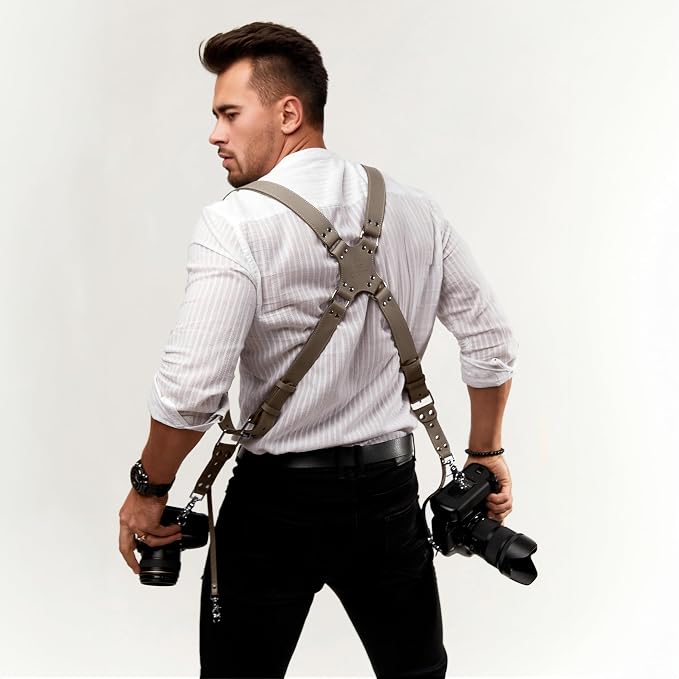 Dual Camera Harness Leather Camera Strap DSLR/SLR, All-Day Comfort - Image 7