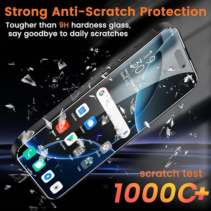 Lesakit 4+4 Pack Privacy Screen Protector for iPhone 16 Pro 6.3-Inch with 4 Pack Camera Lens Protector, Anti Spy Tempered Glass Film 9H Hardness Case Friendly - Image 4