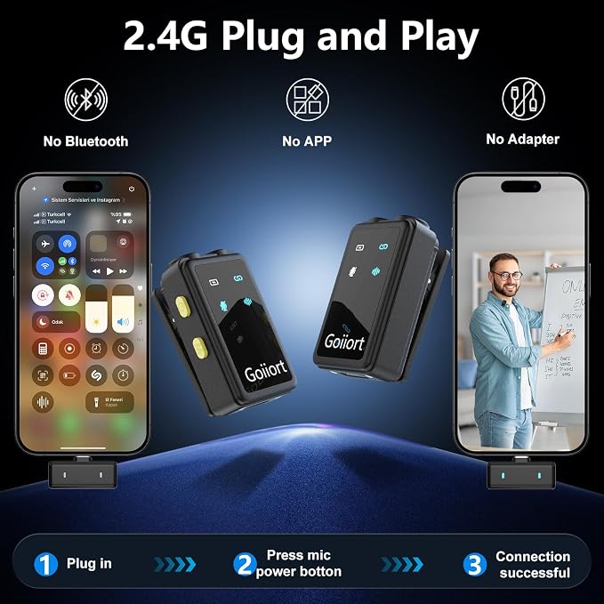 Wireless Lavalier Microphone for iPhone & Android with Charging Case | Mini Noise Reduction Microphone, Plug and Play for Video Recording, Vlogging, YouTube, Interview, Live Streaming - Image 5