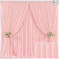 4 Panels Blush Pink Backdrop Curtain for Parties Baby Shower Wrinkle Free Pink Photo Curtains Backdrop Drapes Fabric Decoration for Wedding Birthday Party 20ft(W) x 10ft(H) by Tao-GePartyDecorations