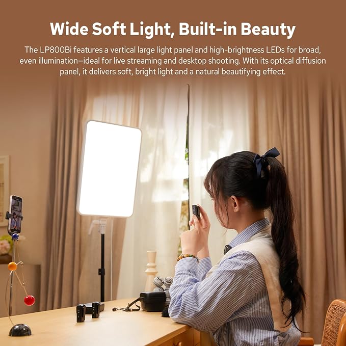 Godox LP800Bi LED Panel Video Light, 85W Bicolor Studio Soft Light, 2800K-6500K 11FX Effects APP Control, Fanless Silent Design for Livestreaming, Vlogging, Video Recording - Image 3