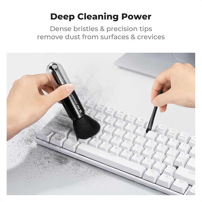 K&F CONCEPT 6-in-1 Keyboard Cleaning Brush Kit for Camera, Lens, PC,Black | Soft Bristles, Easy to Clean, Includes 4 Brush Sizes for Precise, Scratch-Safe Cleaning of Various Devices,MK11 - Image 4