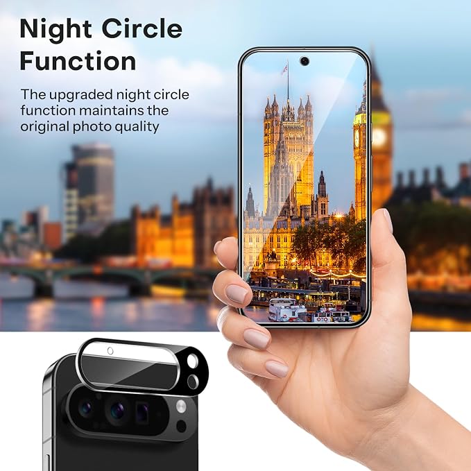 OMOTON 3+2 Pack for Google Pixel 9 Pro XL Screen Protector 6.8 Inch | 3 Tempered Glass Film & 2 Camera Lens Protector, Bubble-free, HD Clear, Not for 9 Pro/ 9 - Image 7