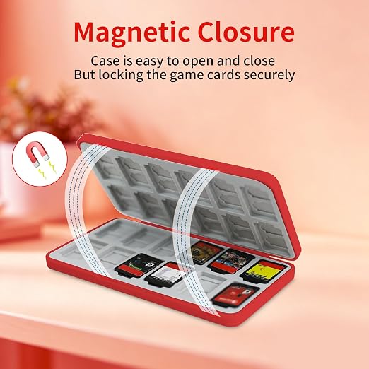 PERFECTSIGHT Switch Game Card Case for Nintendo Switch 2/ Lite / OLED, Switch 2 Game Holder Cartridge Case for Game Cards and 48 SD Cards, Cut Kawaii Portable Compact Storage Box, Spider Bat - Image 5