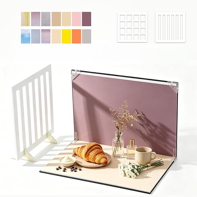 Photo Backdrop Board Kit, 16x11.5in Background Board with Paper for Food Jewelry by EOAJAFOU